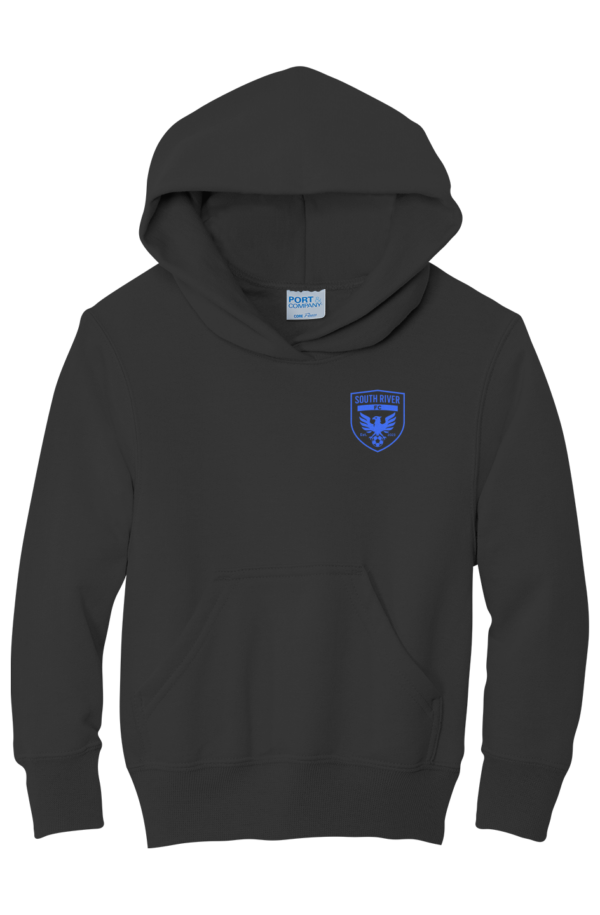 Youth Fleece Black Royal Hoodie with SRFC Back