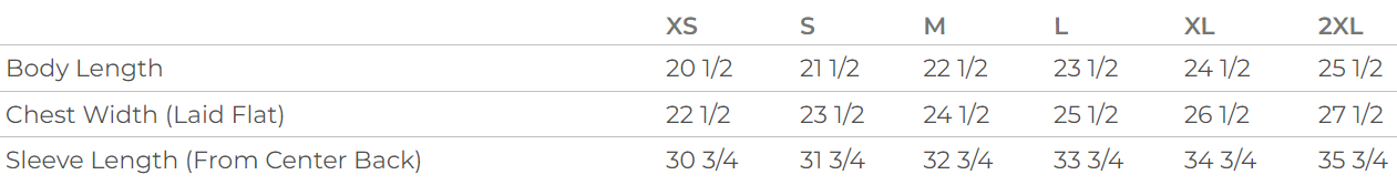 Size chart