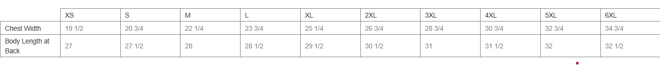 Size chart