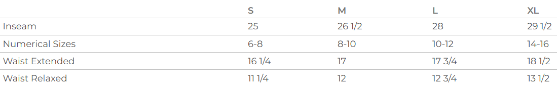 Size chart